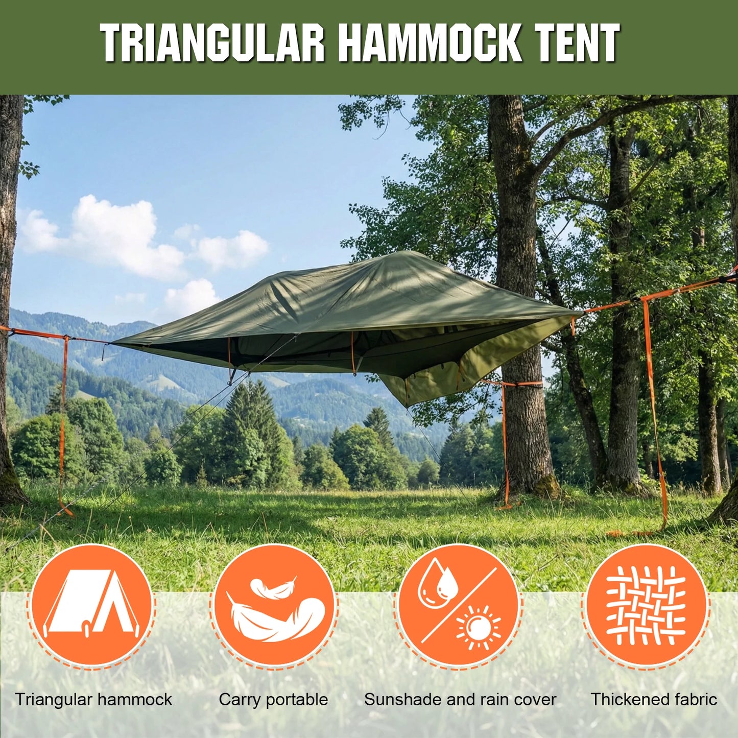NovaSphere Outdoor Camping Hammock With Mosquito Net And Rainfly