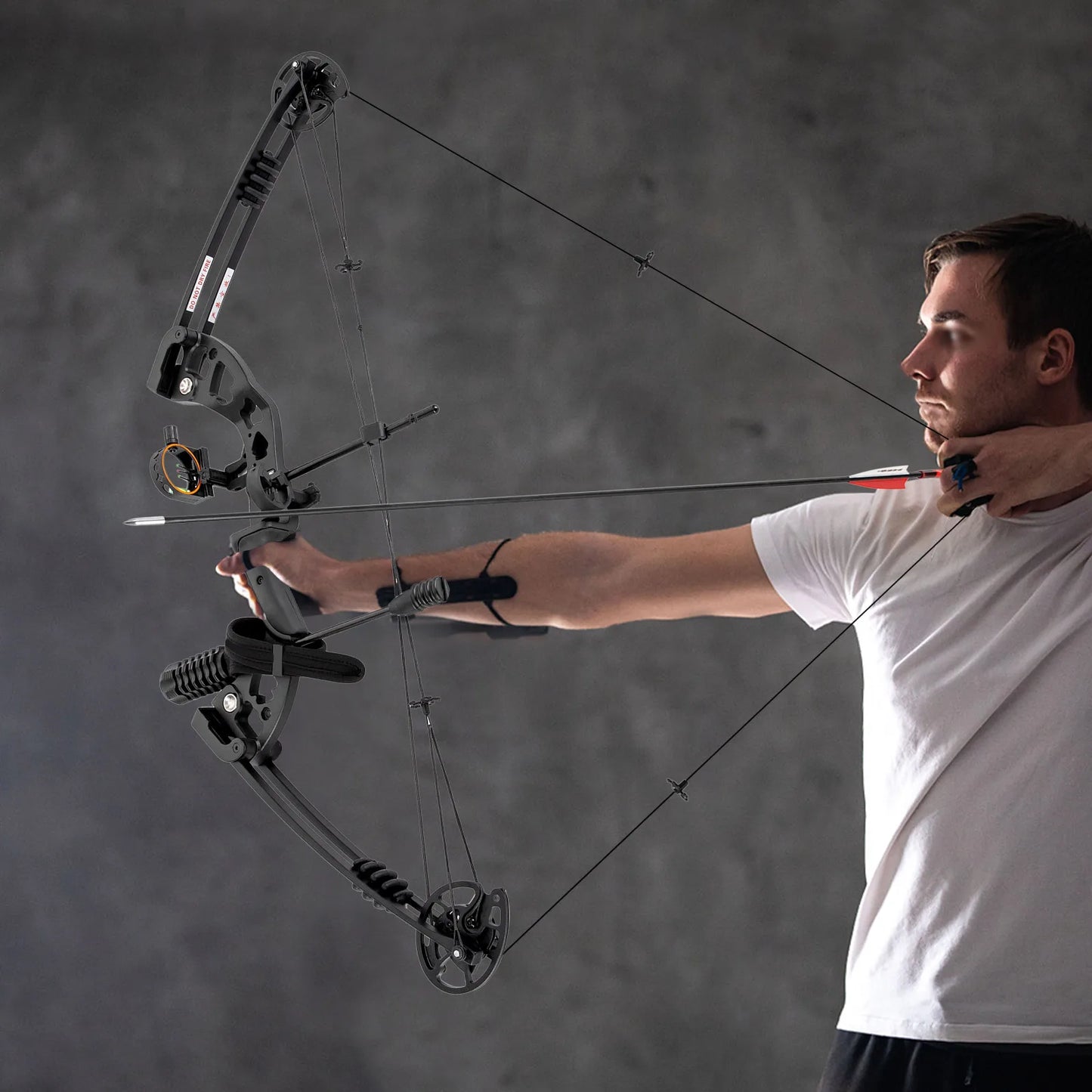 NONEDraw Right Handed Compound Bow Kit with 12 Arrows 30-55lbs