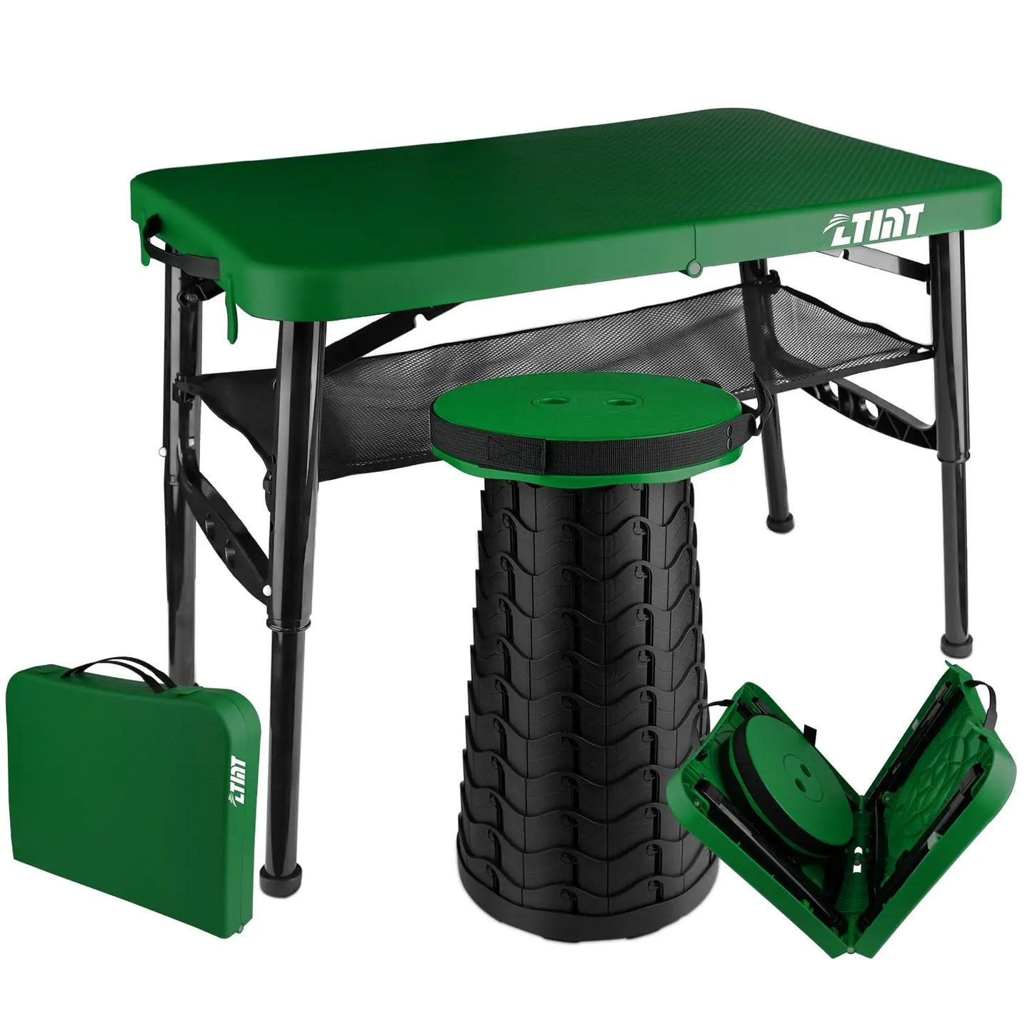 XIUWO Folding Table And Stool Set Portable Outdoor Adjustable Camping Table