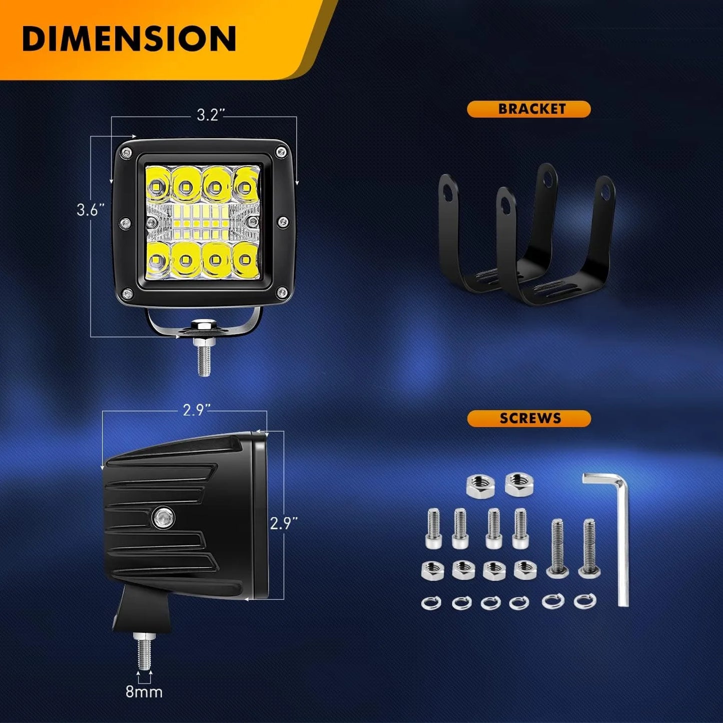 Nilight LED Pods 42W Driving Lights Spot Flood Offroad