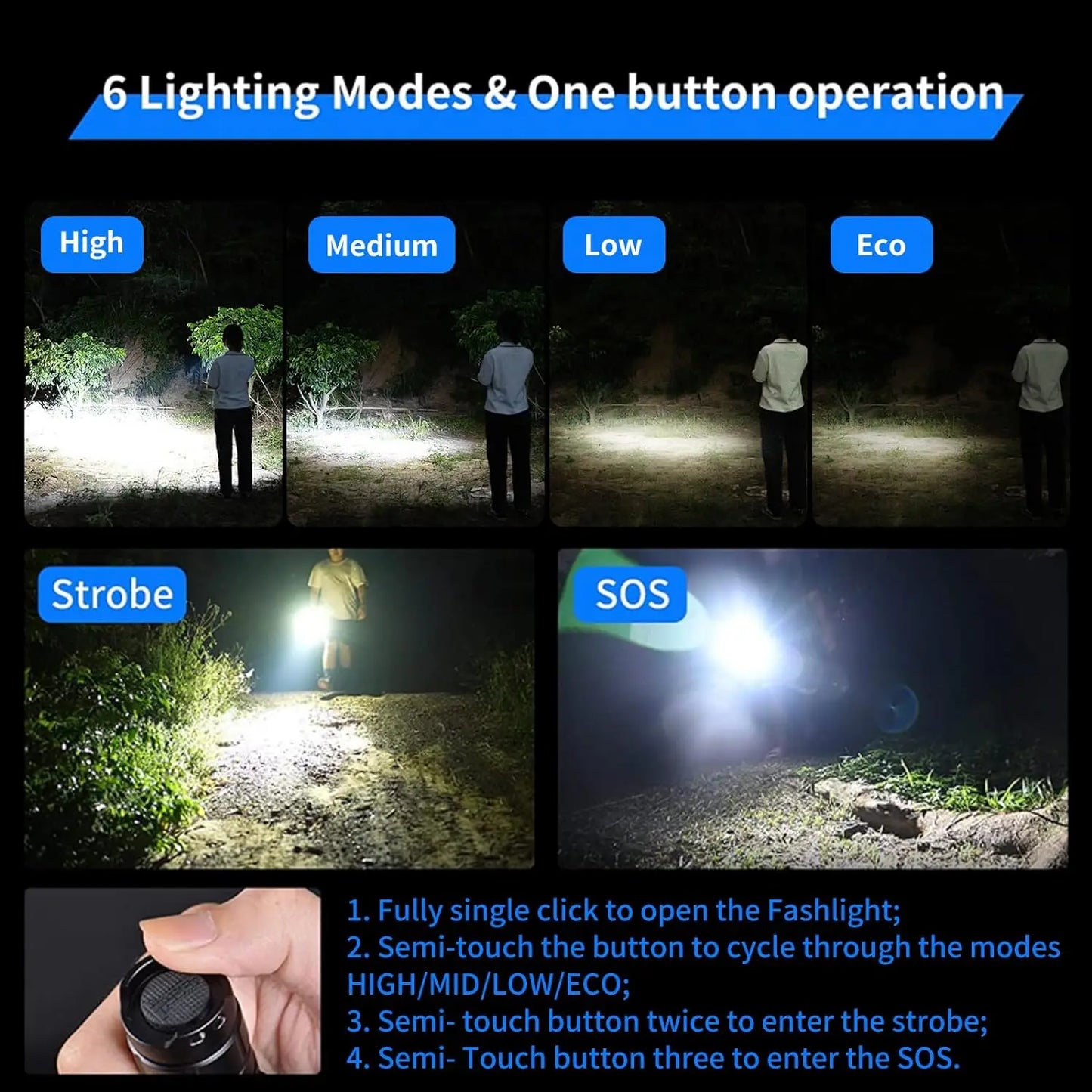 WUBEN C3 1200 Lumen IP68 Waterproof LED Tactical Flashlight