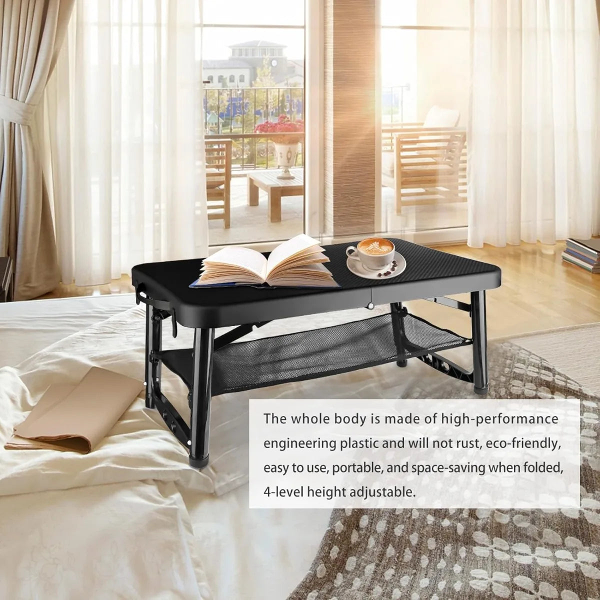 XIUWO Folding Table And Stool Set Portable Outdoor Adjustable Camping Table