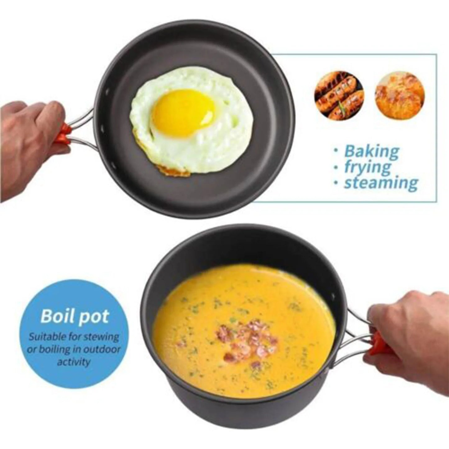 ACRDDKH Portable Camping Cookware Set With Utensils