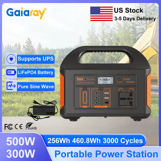 GaiaRay 460.8Wh Portable Power Station Solar Generator 110V Emergency