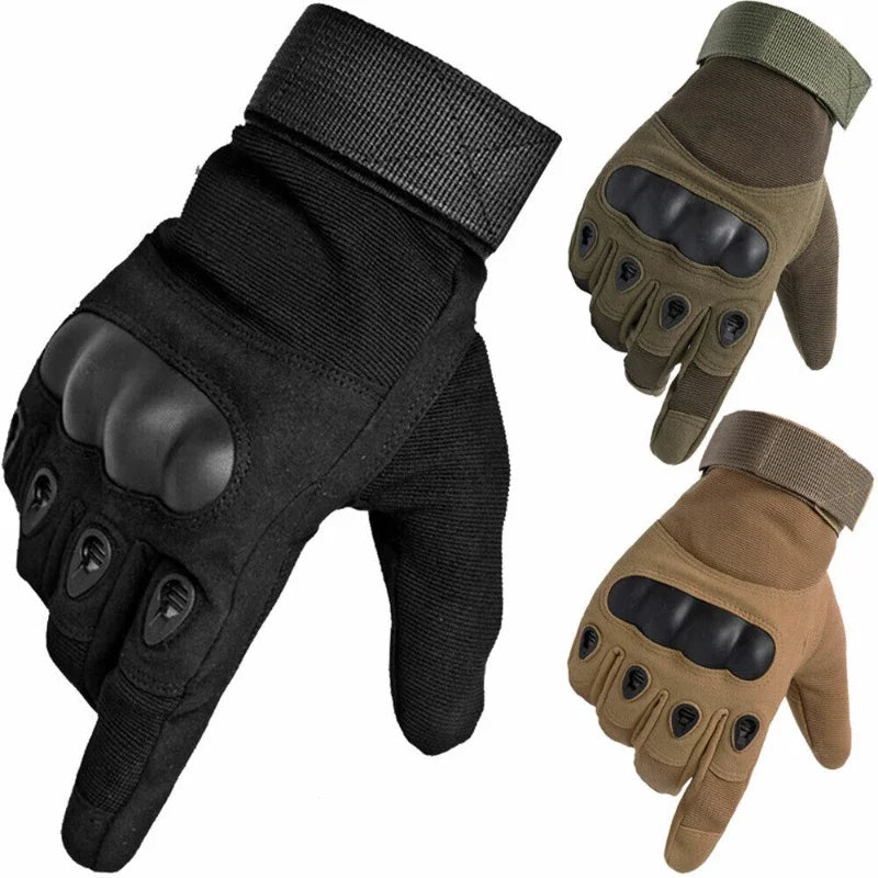 Unisex Tactical Motorcycle Gloves Knuckle Protection Full Finger Cycling