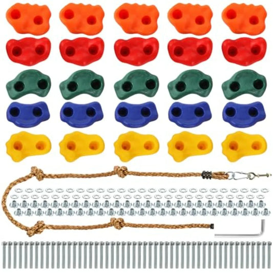 Rock Climbing Holds Kit 25 Pack Indoor Outdoor Grips