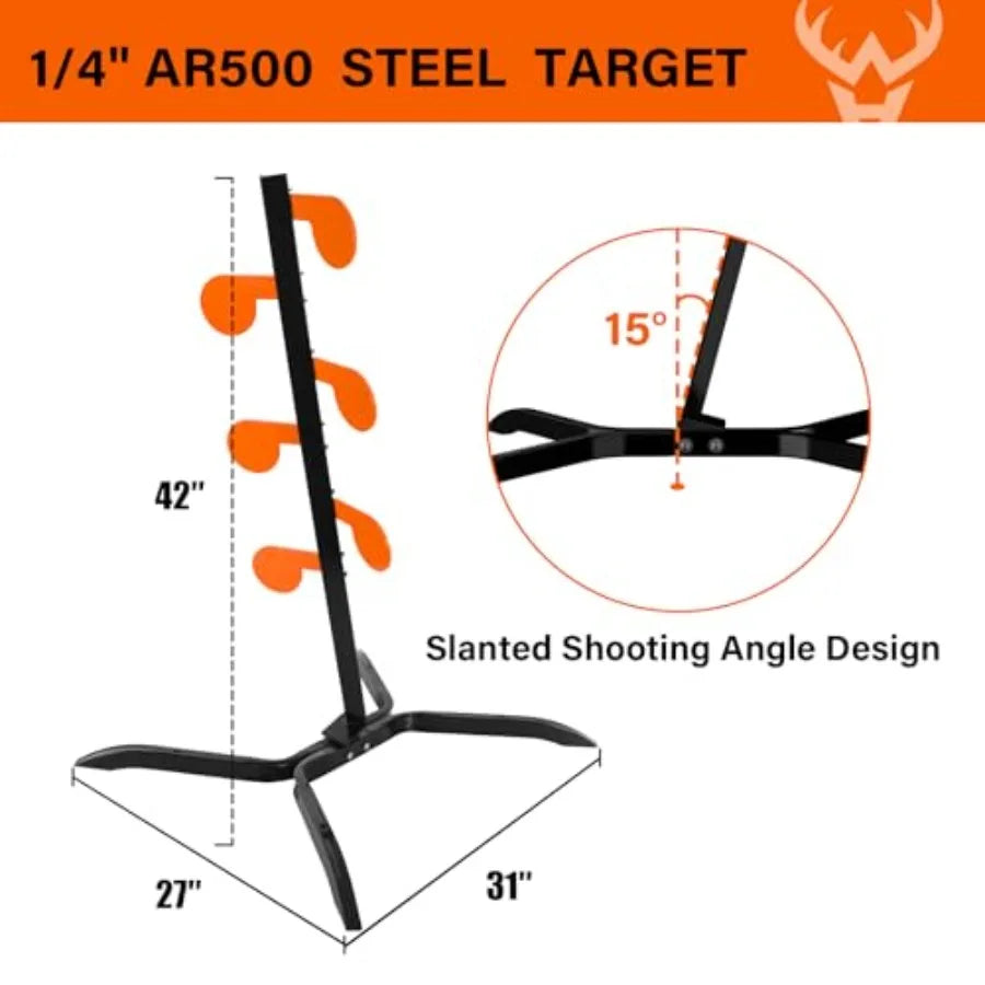 AR500 Dueling Tree Target Kit With Paddles And Adjustable Stand
