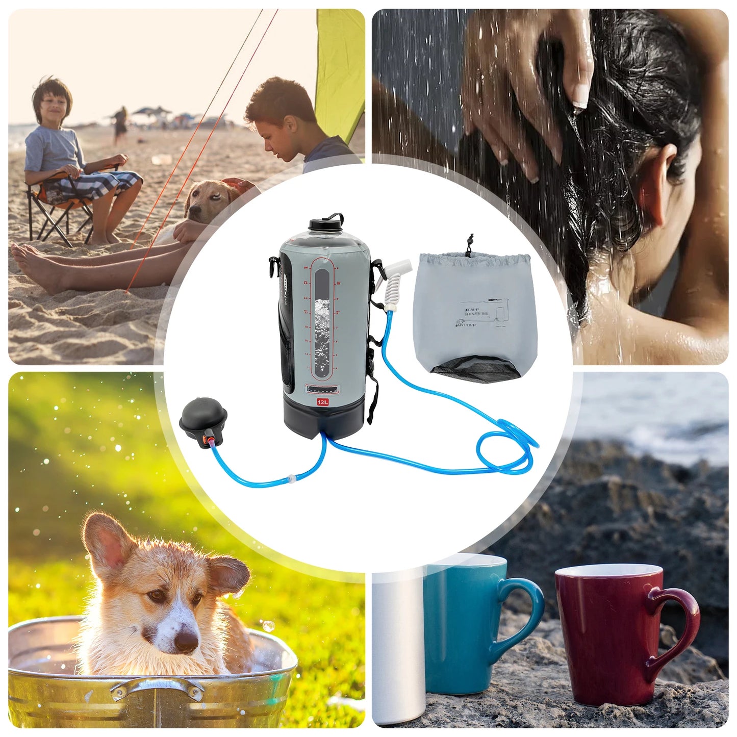 Bymaocar Portable Camping Shower Bag For Outdoor Hiking Adventures