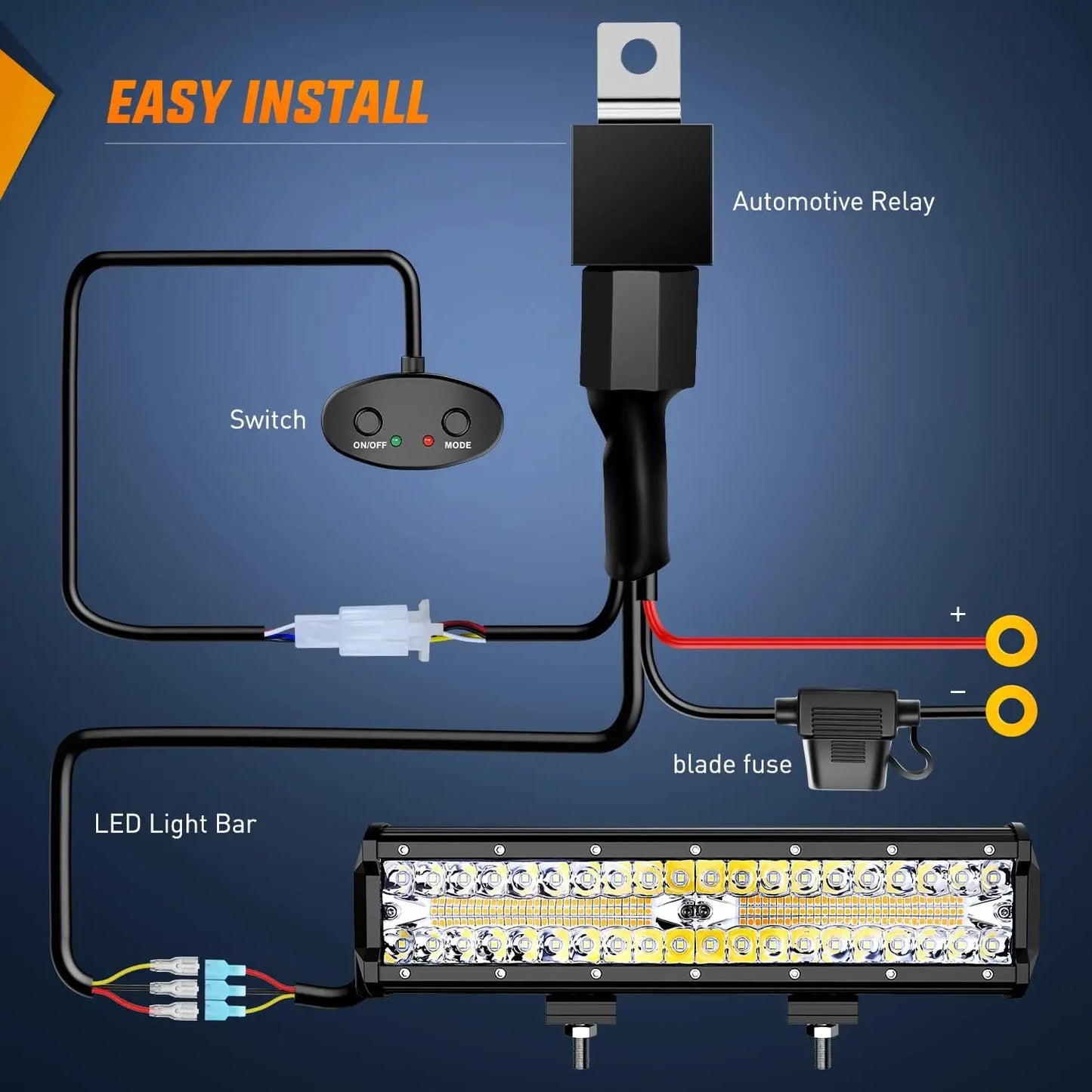 Nilight 300W LED Light Bar For Off Road With Memory