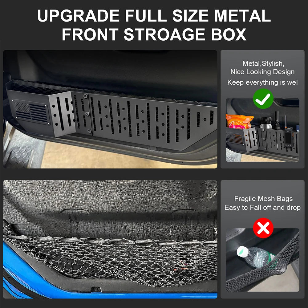 GZJJMY Metal Front Door Storage Box For Wrangler JL JLU