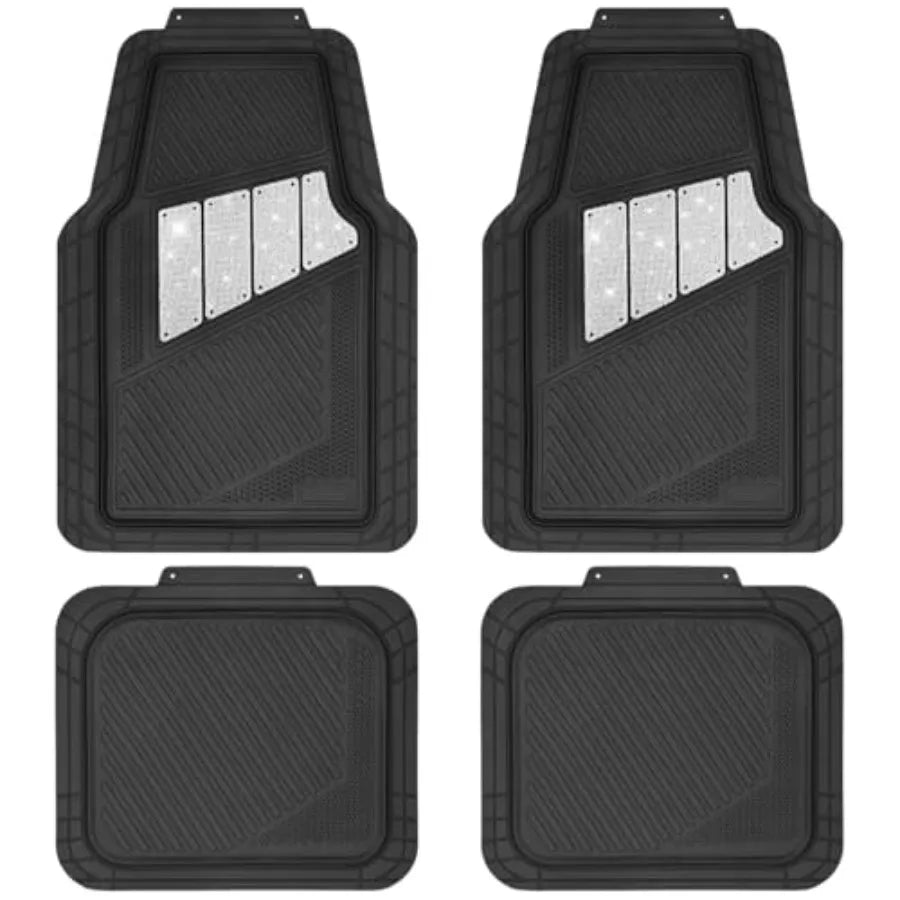 Heavy Duty Rubber Floor Mats 4Piece Trim to Fit Vehicles