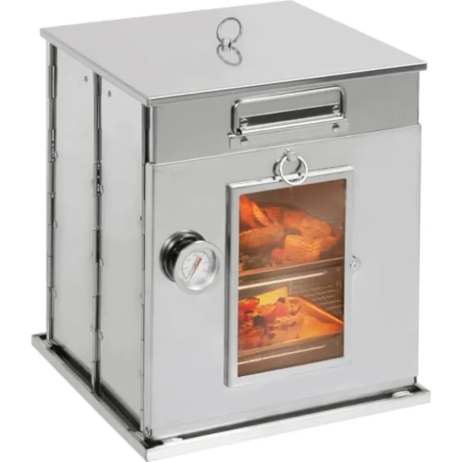 OLOEY Foldable Camping Oven 2-Tier Grill Portable Stove Thermometer